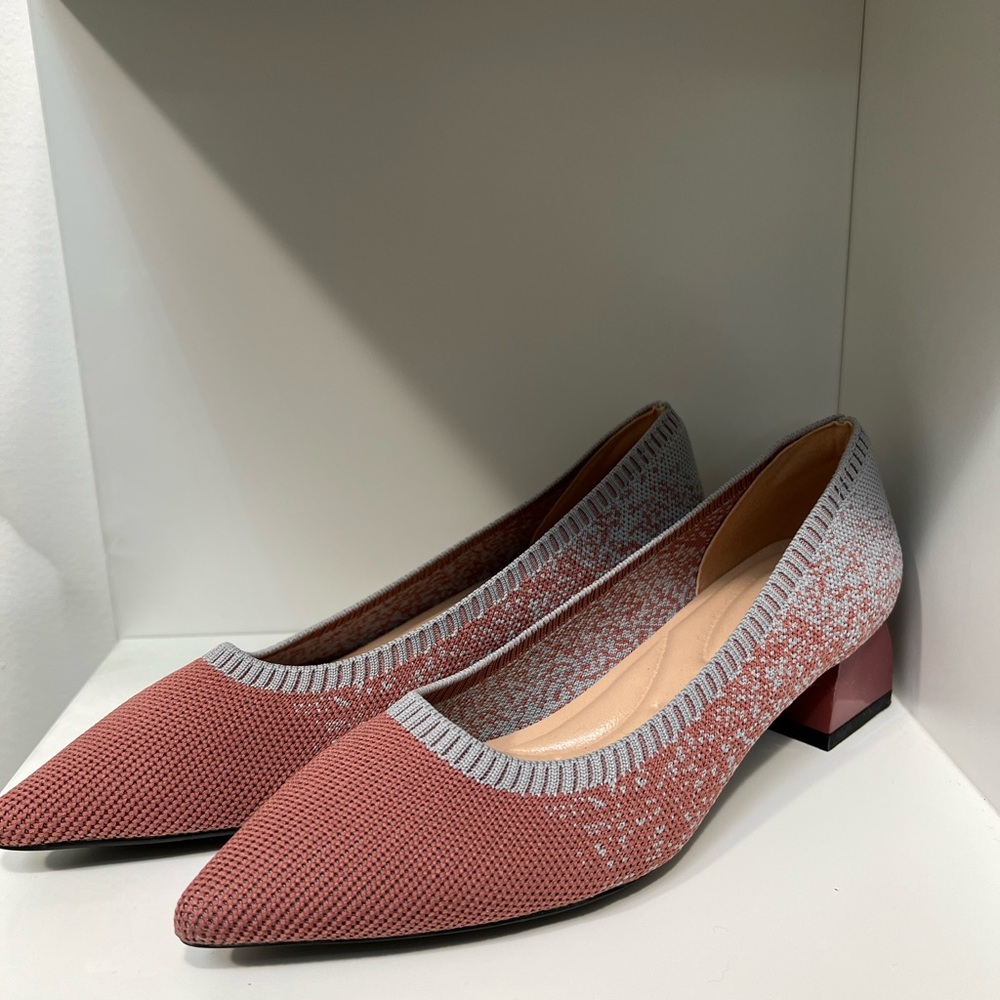 Casual Classic Pink Size Pointy Toe Block Heel Shoes